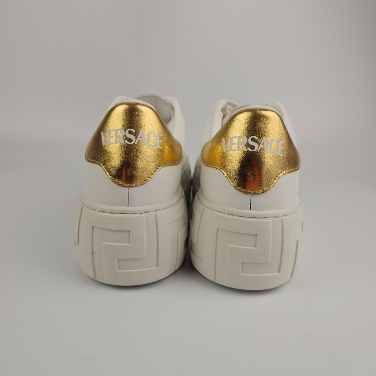 VERSACE Greca White/Gold Sneakers New & Authentic