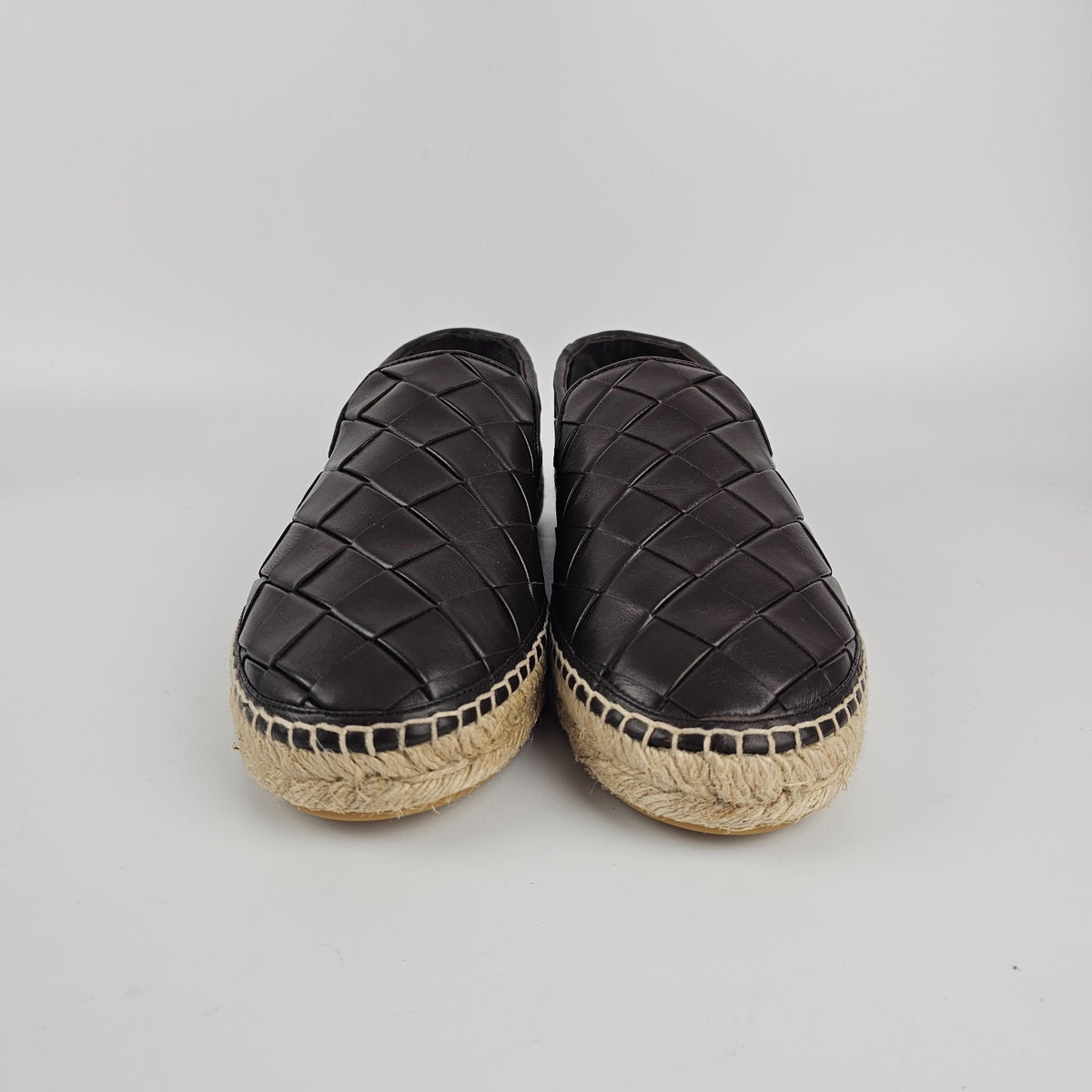 BOTTEGA VENETA Jack Intrecciato Dark Brown Espadrillas Flats New & Authentic