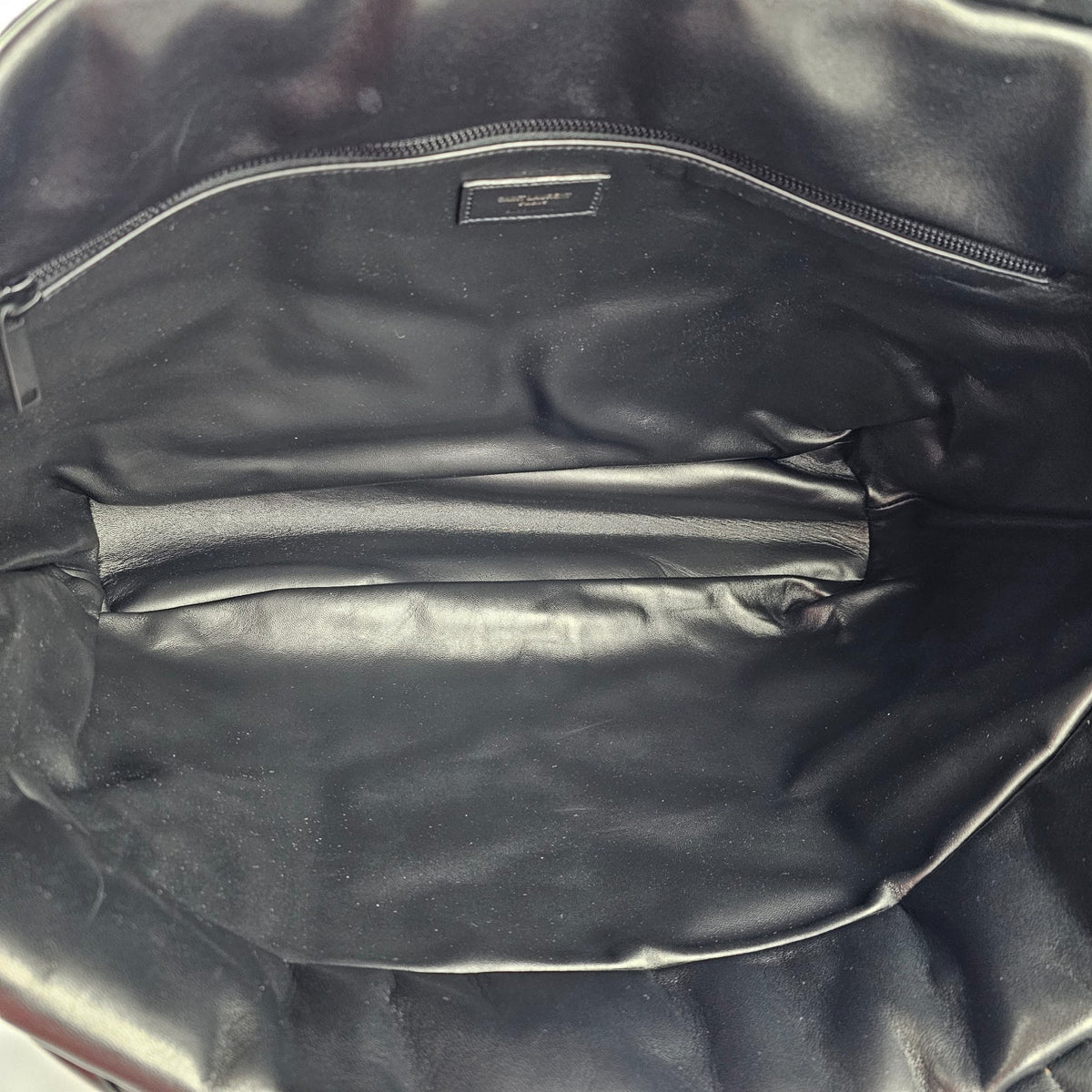 Saint Laurent Black Nappa Lambskin Puffer Tote Bag New
