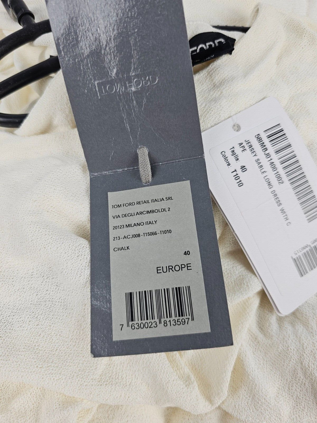 TOM FORD White Long Jersey Sablé Dress Size S