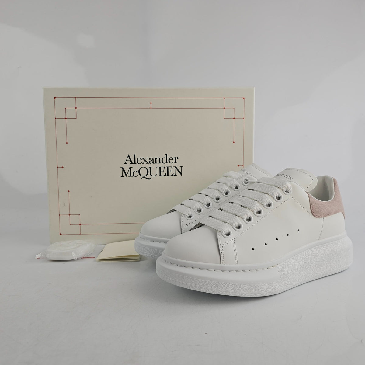 ALEXANDER MCQUEEN Oversized Women's White And Pink Sneakers New
