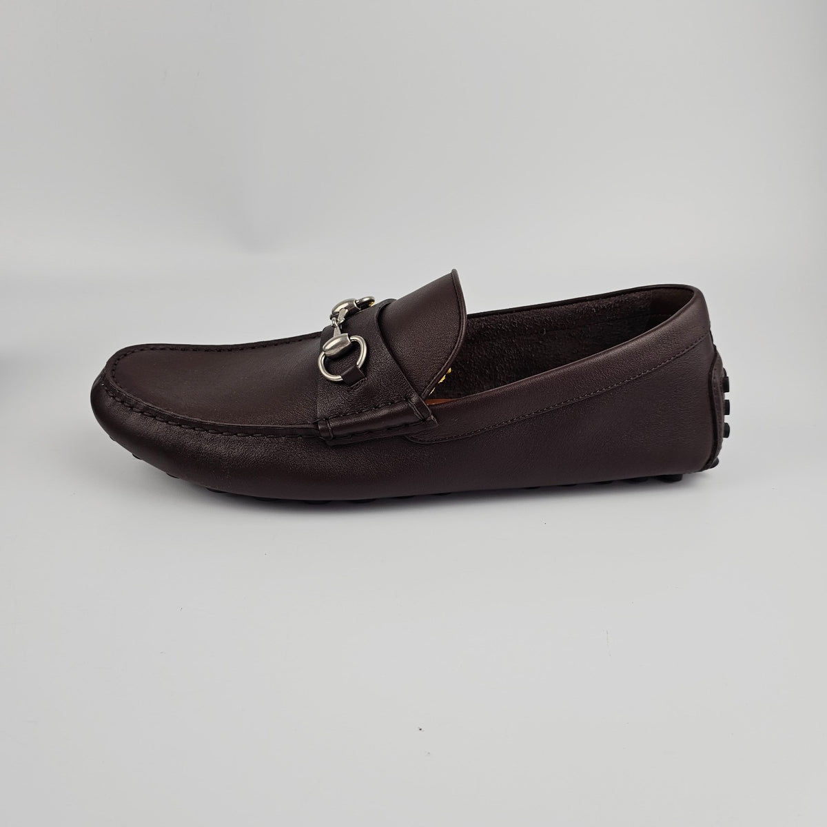 GUCCI Driver $930 Men's Brown Leather With Horsebit Loafers New & Authentic