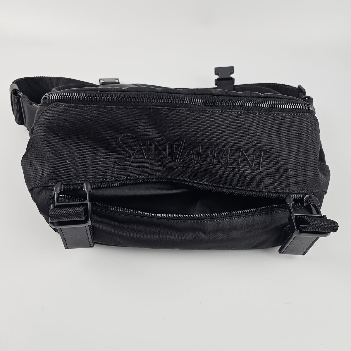 SAINT LAURENT Nylon $2000 Black Crossbody Bag New And Authentic