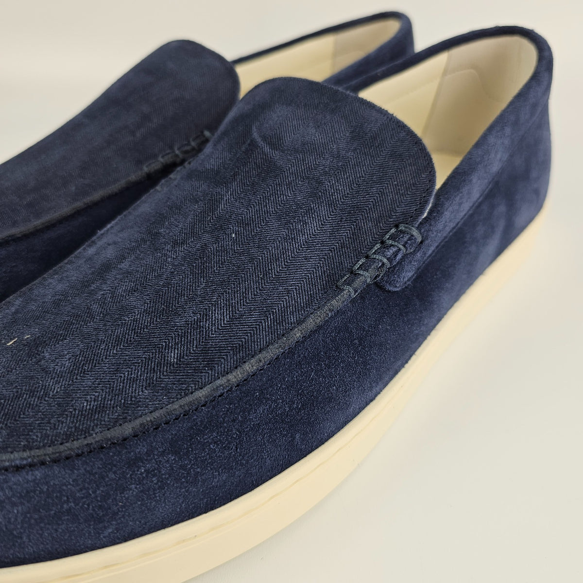 BRUNELLO CUCINELLI $1100 Navy Blue Suede Loafer Sneakers New & Authentic