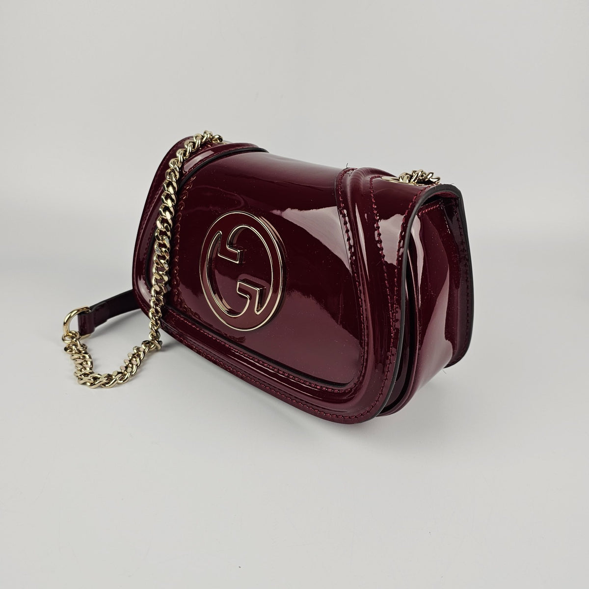 GUCCI Blondie Small $3450 Rosso Ancora Red Patent Leather Shoulder Bag New