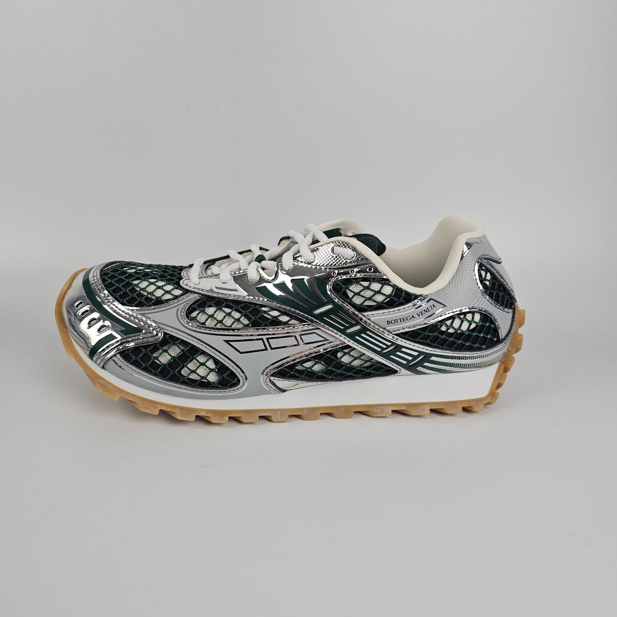 BOTTEGA VENETA Men's Orbit BILIARD/Silver Sneakers New & Authentic