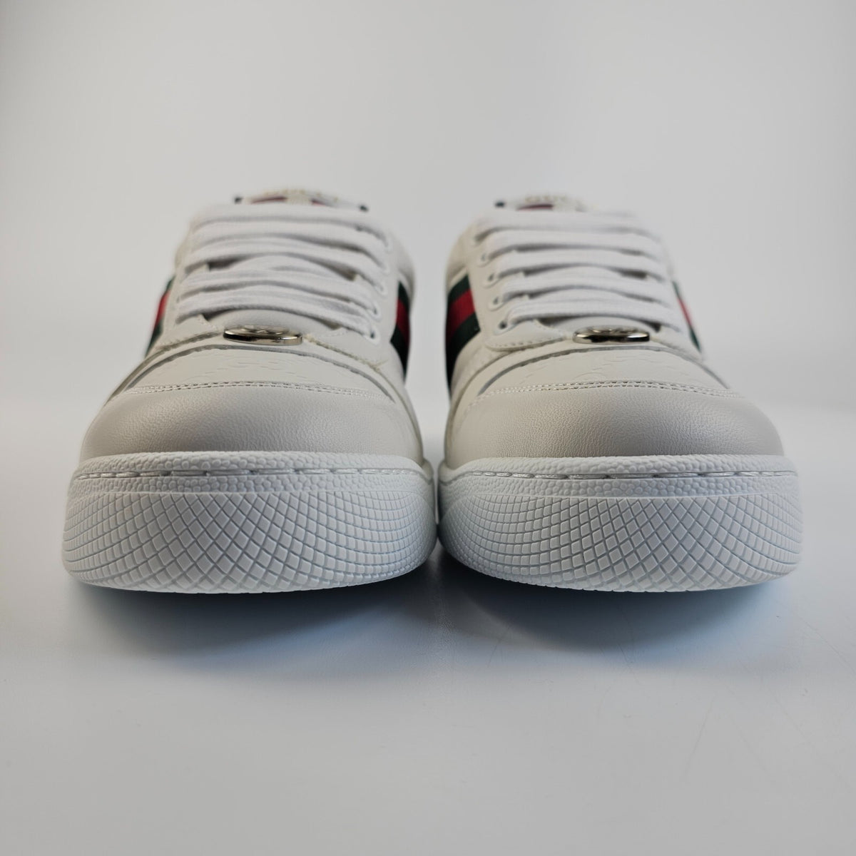 GUCCI Screener Women's White Leather Low Top Sneakers New