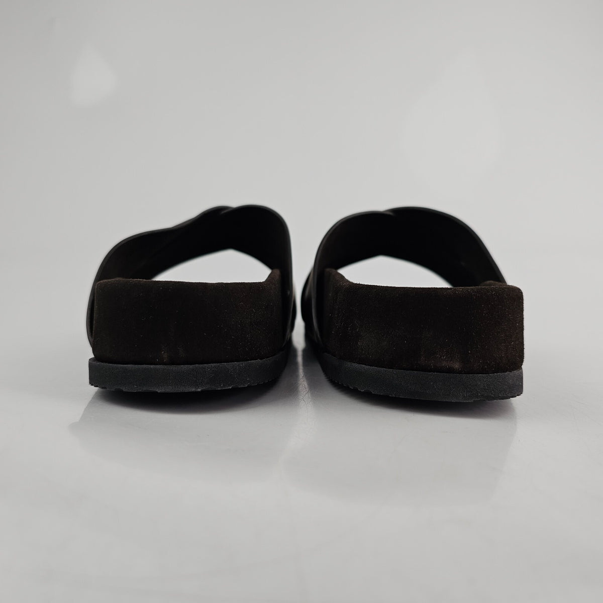 TOM FORD Wicklow Chocolate Leather Slide Sandals New Size US 8 EU 41