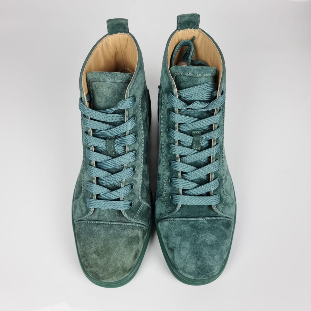 CHRISTIAN LOUBOUTIN Louis Orlato Suede Verveine Sneakers New Size 39.5 US 6.5