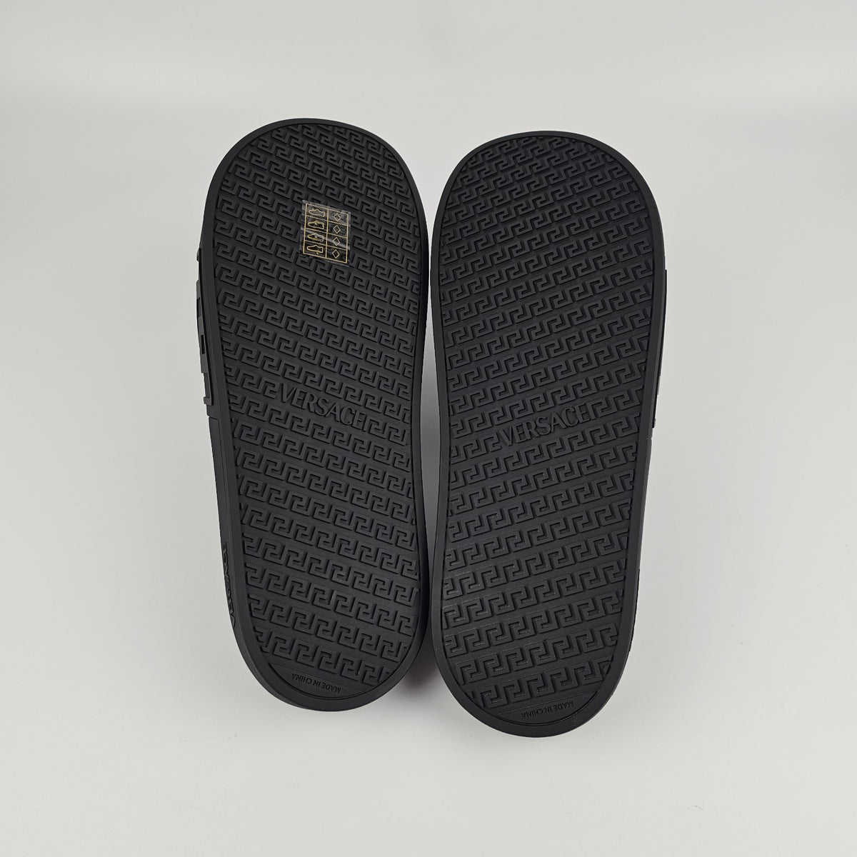 VERSACE La Medusa Men's Black Slide Sandals New & Authentic