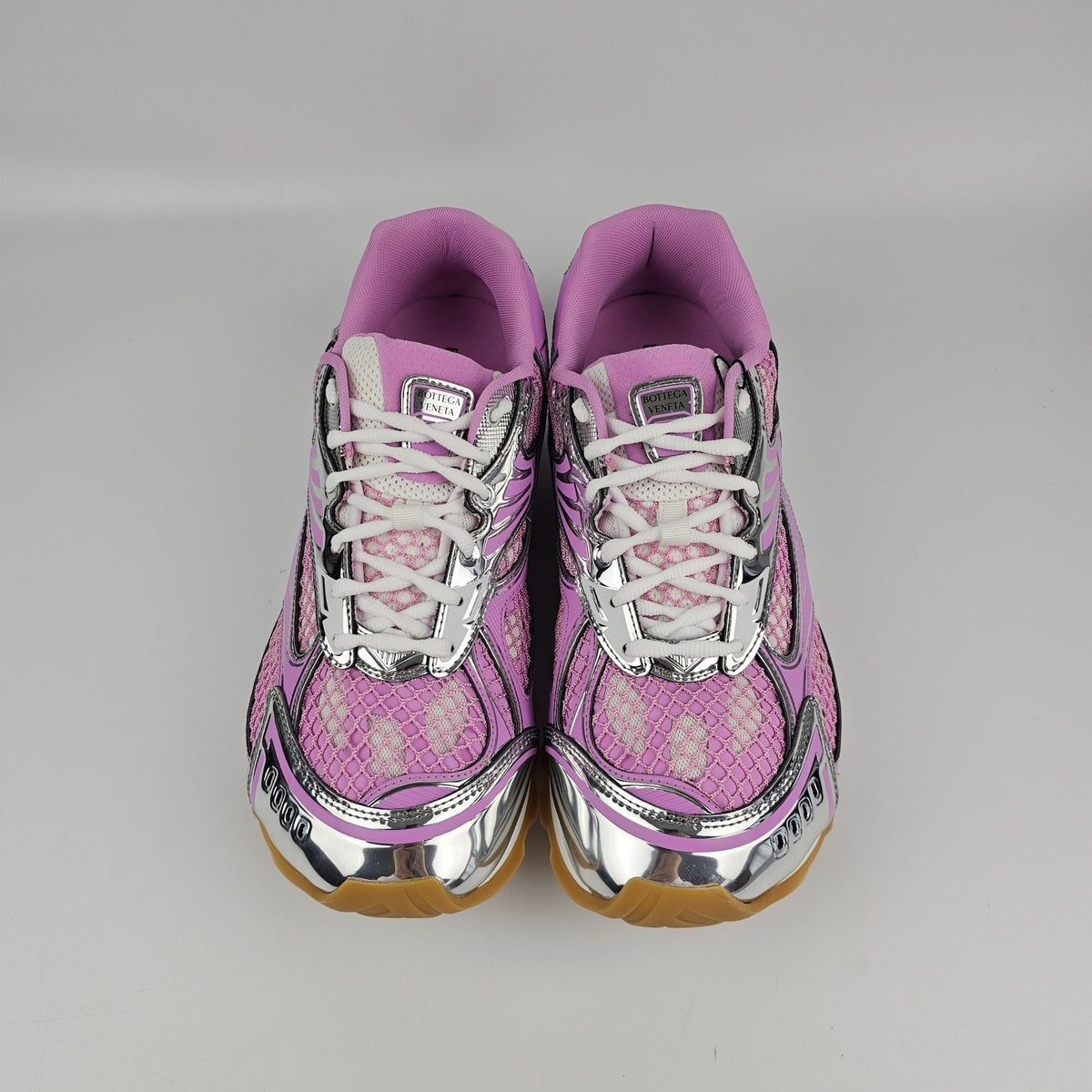 BOTTEGA VENETA Orbit Men's Gloss/Silver Sneakers New & Authentic