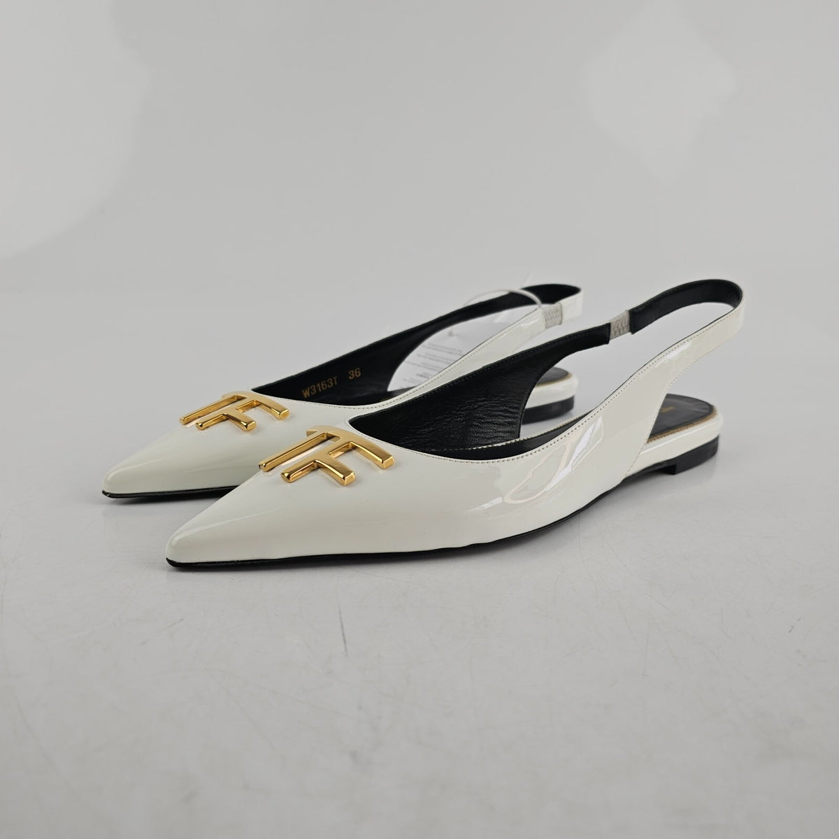 TOM FORD White Patent Leather Flats New Size 36 US 6
