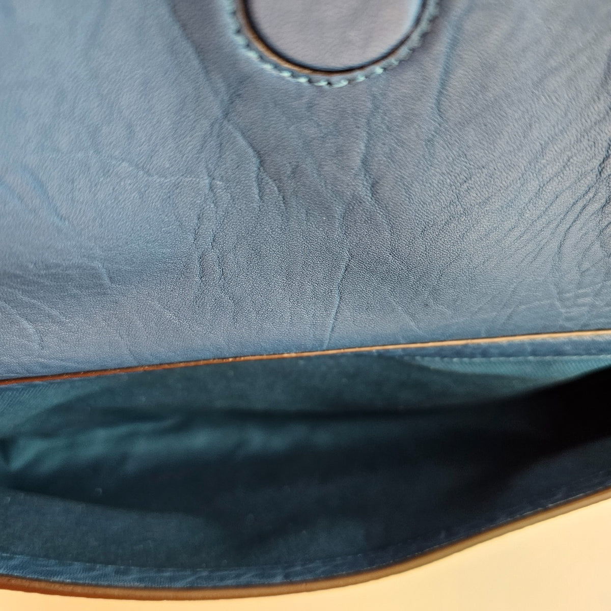 GUCCI $4600 Cobalt Blue GG Leather Large With Chain Shoulder Bag New & Authentic