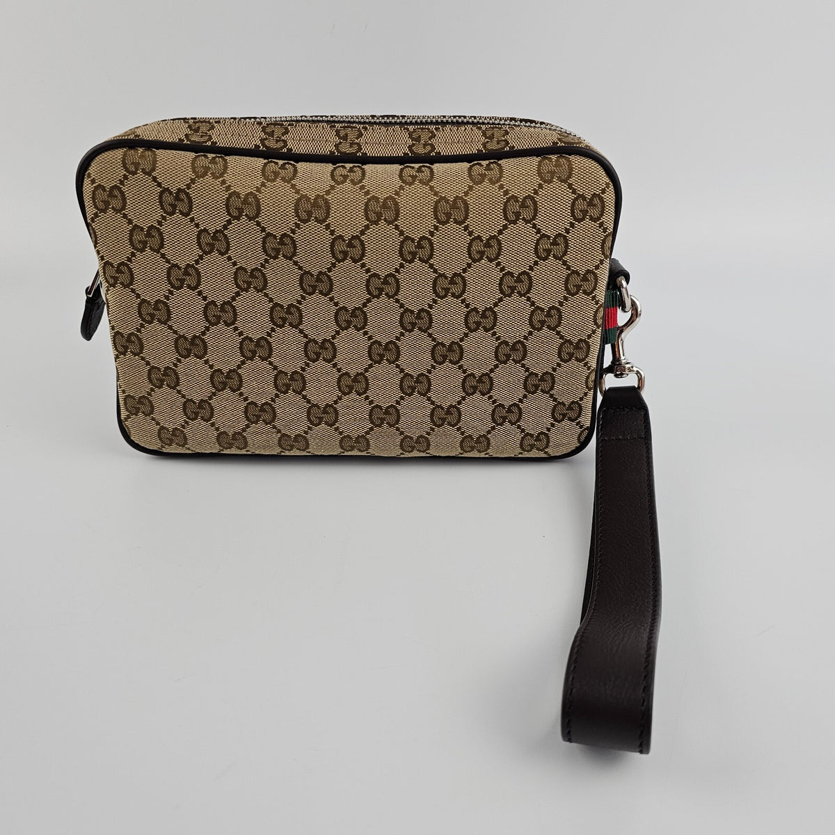 GUCCI $1890 Beige/Dark Brown GG Canvas Small Crossbody Bag New & Authentic