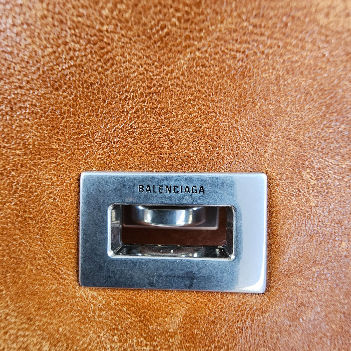 BALENCIAGA Rodeo Medium $4600 Tan Cowboy Leather Handbag New & Authentic