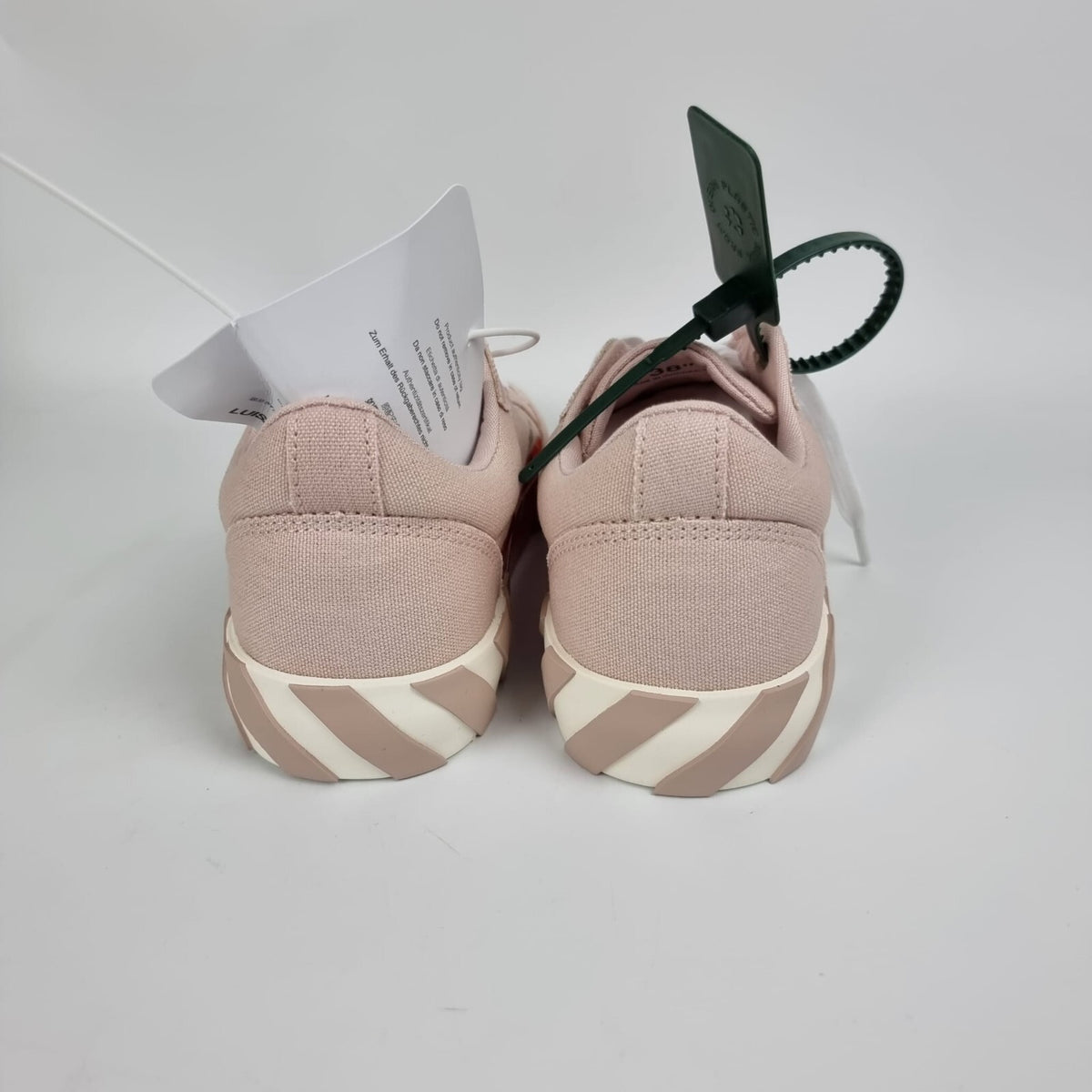 OFF-WHITE Vulcanized Women's Pink Canvas Sneakers New Size 38 US 8