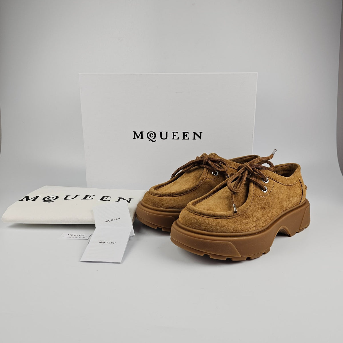 ALEXANDER MCQUEEN $890 Men's Rover Tan Suede Shoes New