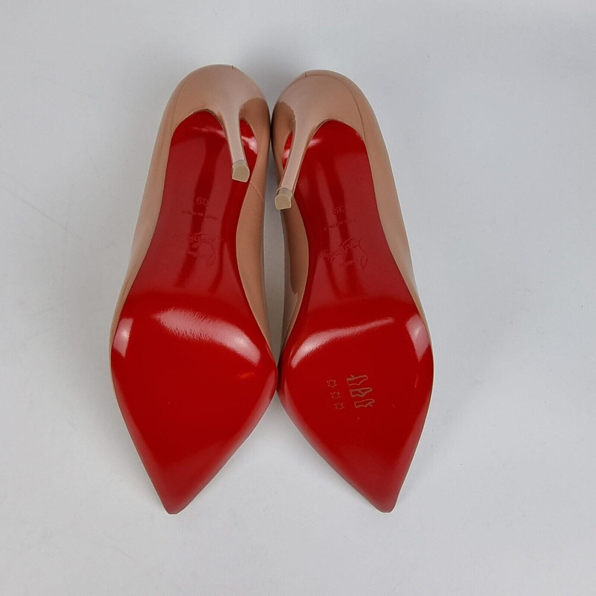 CHRISTIAN LOUBOUTIN So Kate 120MM Beige Patent Leather Pumps New Size 39 US 9