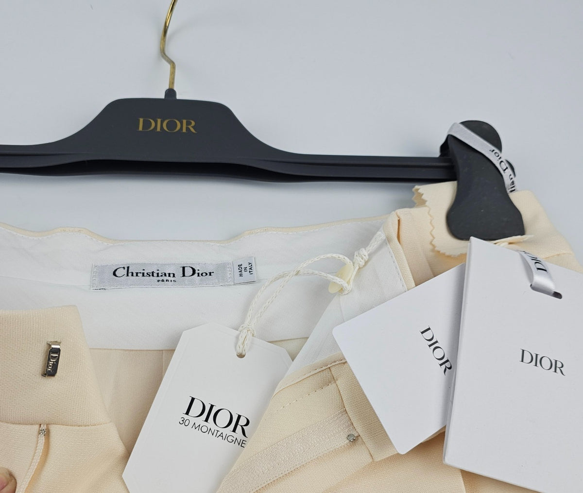 DIOR $2600 Ecru Wool/Silk Flared Pants New & Authentic