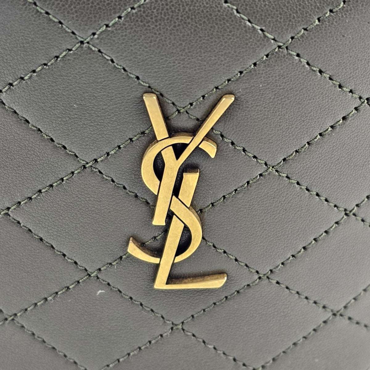 SAINT LAURENT Gaby $2450 Light Musk Leather Bucket Bag New & Authentic