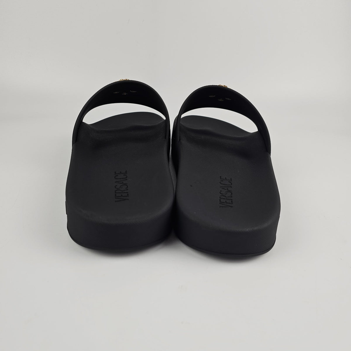 VERSACE La Medusa Men's Black Slide Sandals New & Authentic