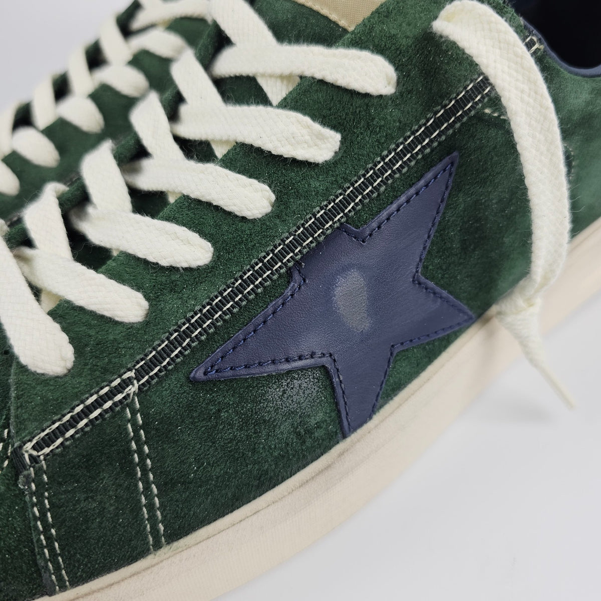 GOLDEN GOOSE Stardan Men's Green/White Suede Sneakers New