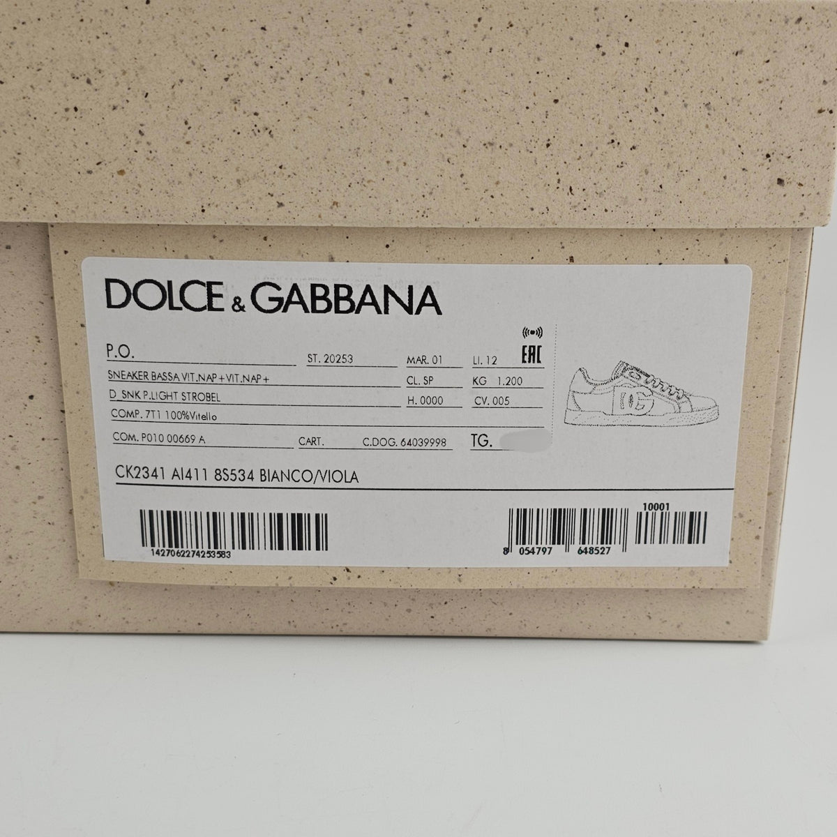 DOLCE&GABBANA DG White Leather Sneakers New & Authentic