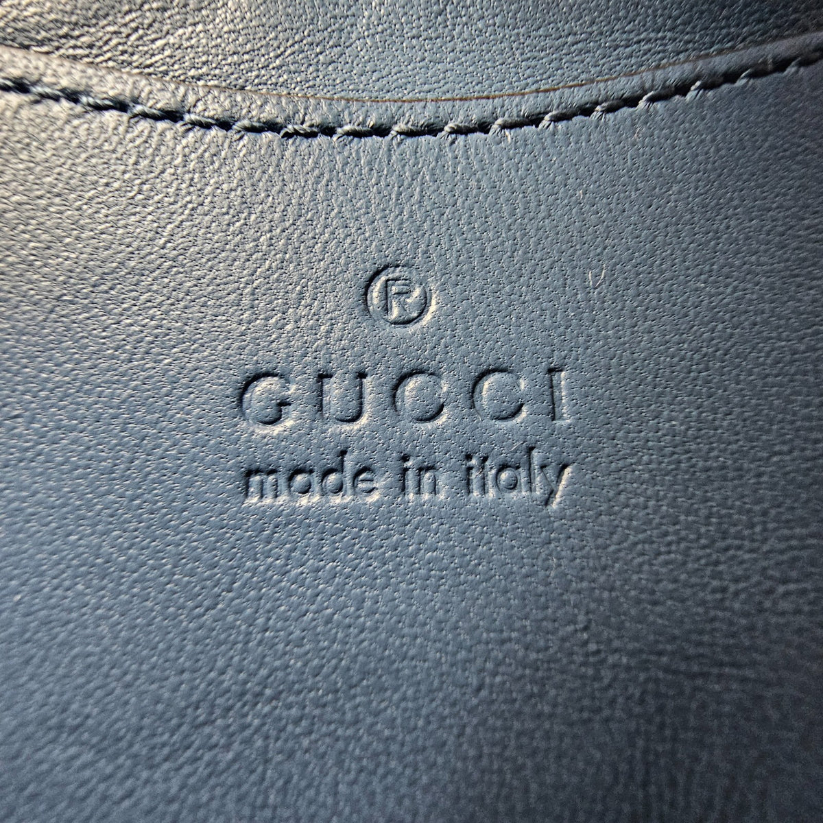 GUCCI Milano GG Small Blue GG Leather Top Handle Bag New/Authentic
