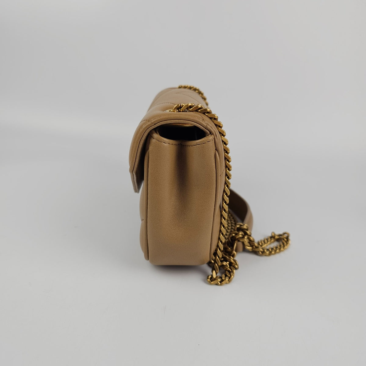 SAINT LAURENT Loulou Mini $2150 Natural Tan Leather Shoulder Bag New