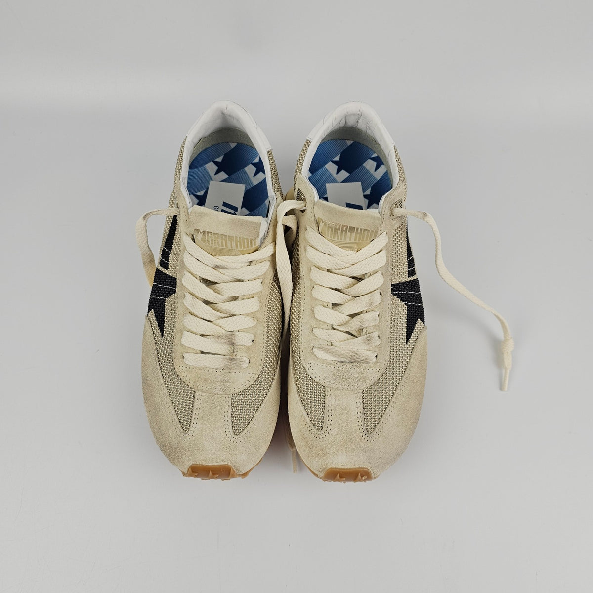 GOLDEN GOOSE Marathon Women's Beige Suede Sneakers New