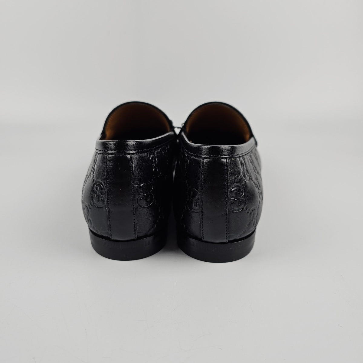 GUCCI Jordaan $1050 Women's Black GG Leather Loafers New & Authentic
