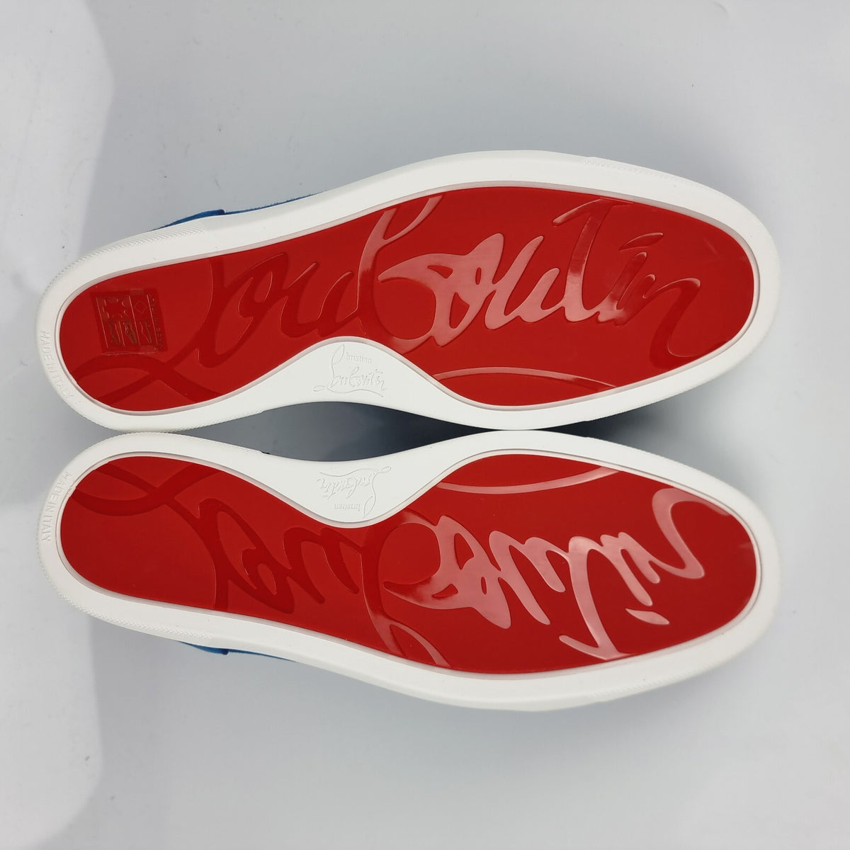 CHRISTIAN LOUBOUTIN Louis Junior Blue Sneakers New Size 41 US 8