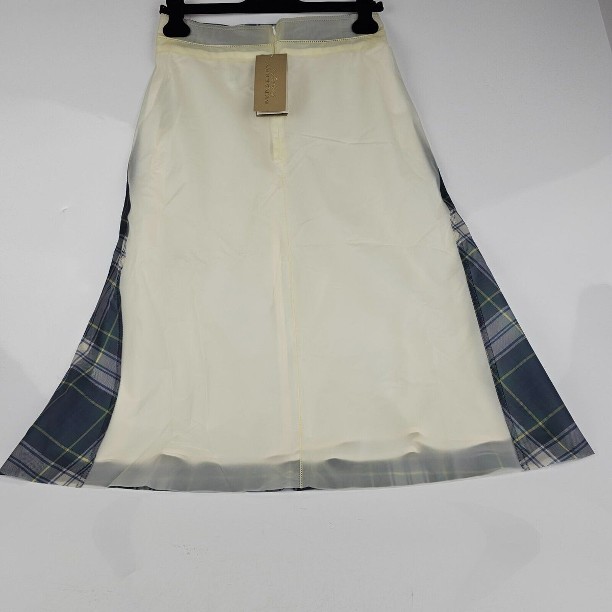 BURBERRY Checkered Blue Skirt Size 8 New