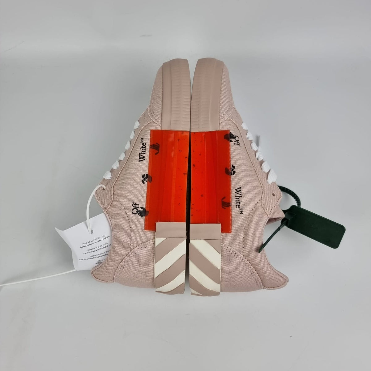 OFF-WHITE Vulcanized Women's Pink Canvas Sneakers New Size 38 US 8