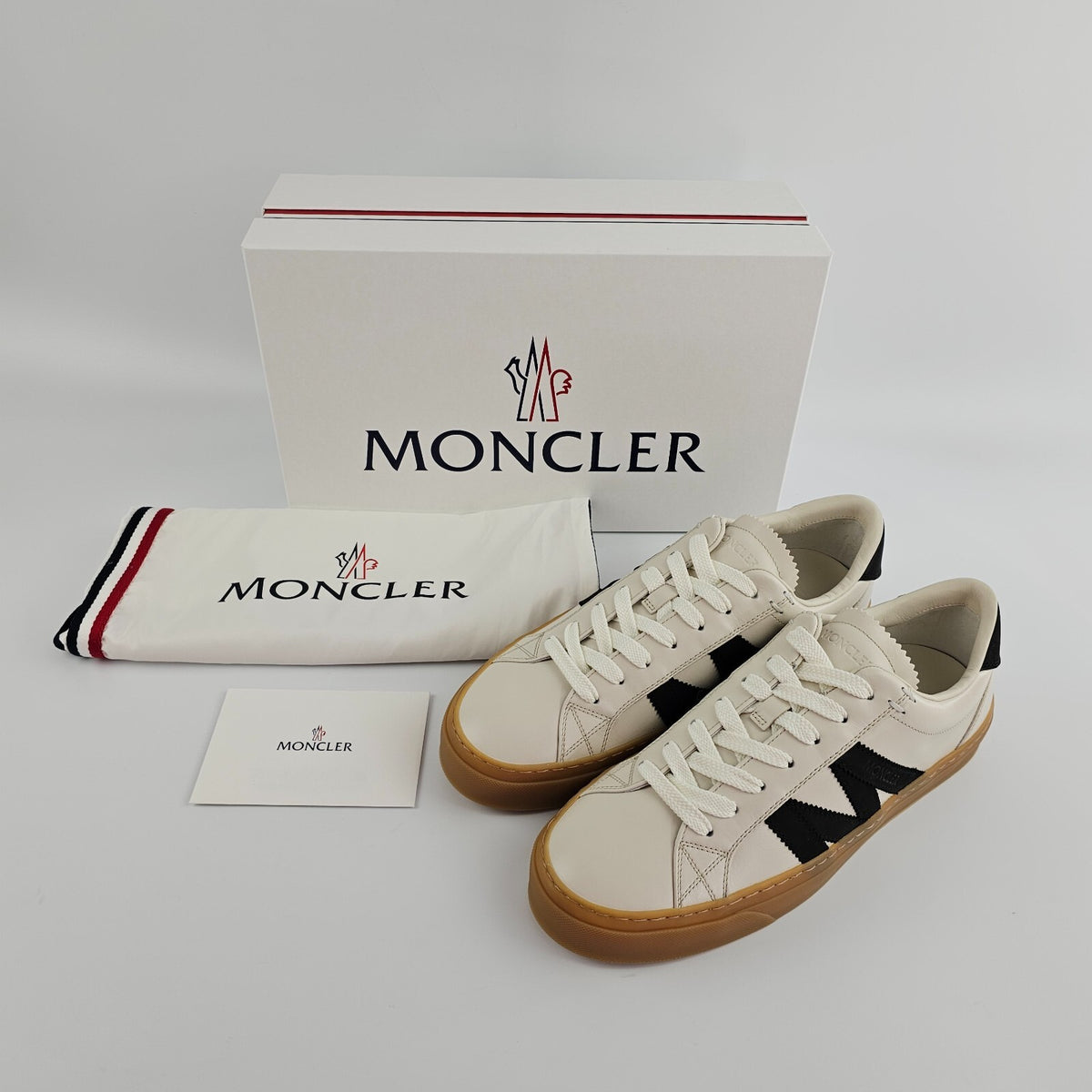 MONCLER Monaco2 Men's Beige Sneakers New