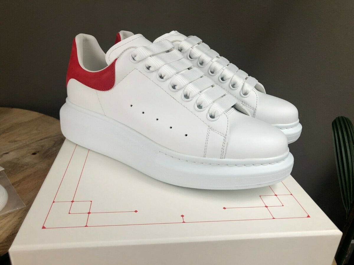 ALEXANDER MCQUEEN Women's Larry White And Red Sneakers New Size 41 US 11