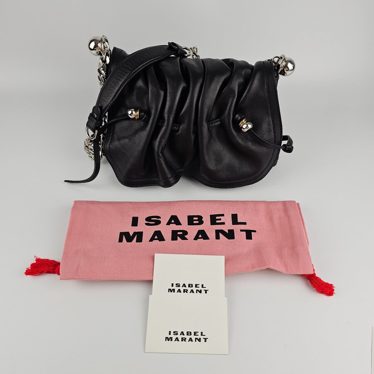 Isabel Marant Bolton Black Leather Shoulder Bag New And Authentic