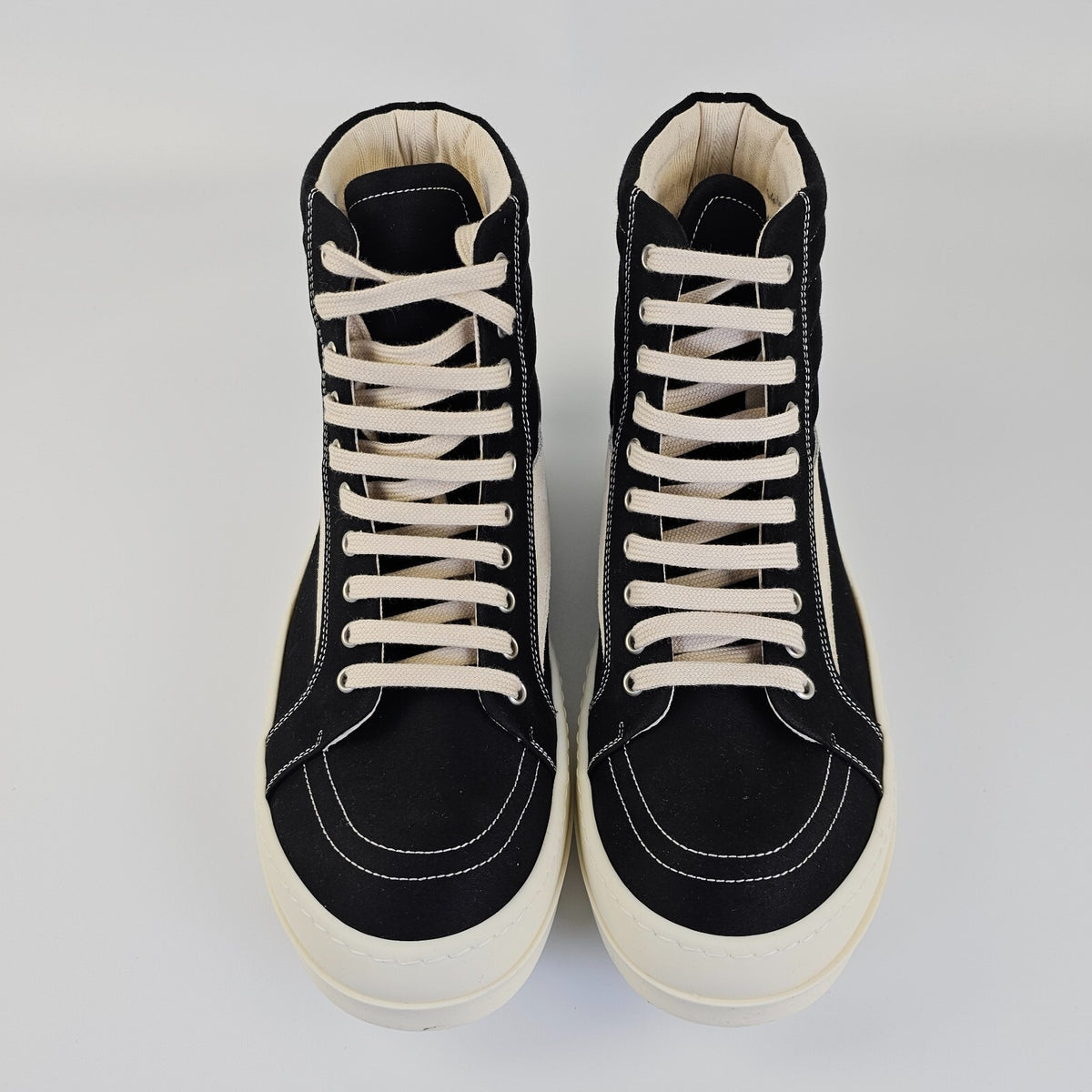 RICK OWENS DRKSHDW Vintage Black Canvas High Top Sneakers New Size 40 US 7
