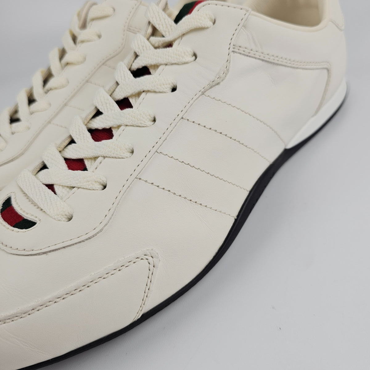 GUCCI Shift $1050 Men's White Leather Sneakers New & Authentic