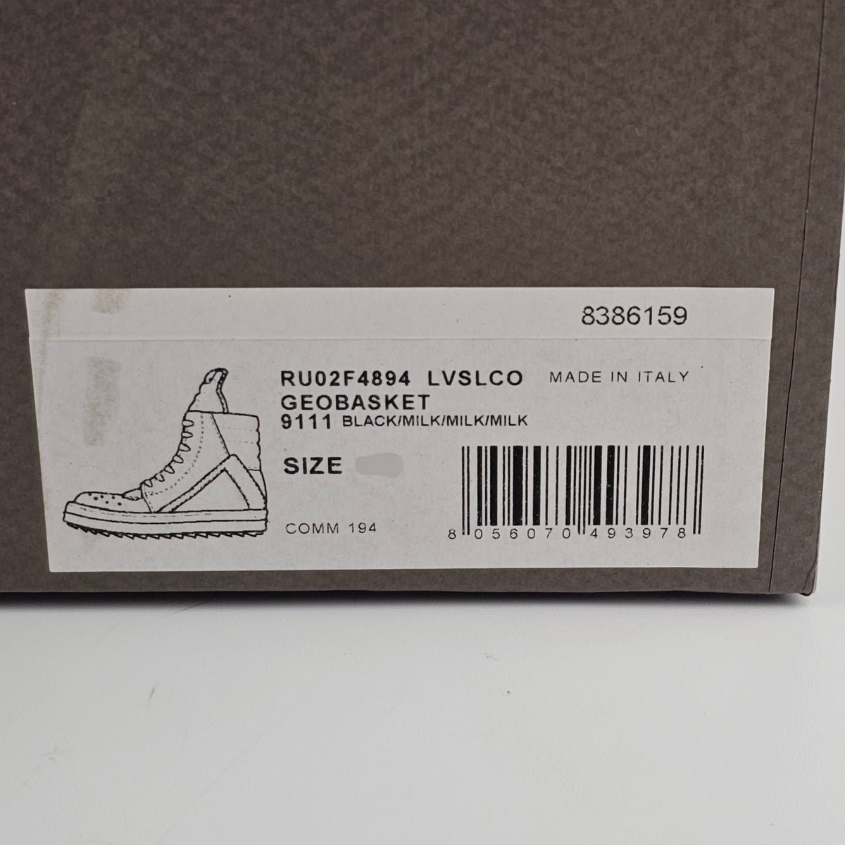 RICK OWENS Tower Geobasket Black/Milk Suede Sneakers New & Authentic