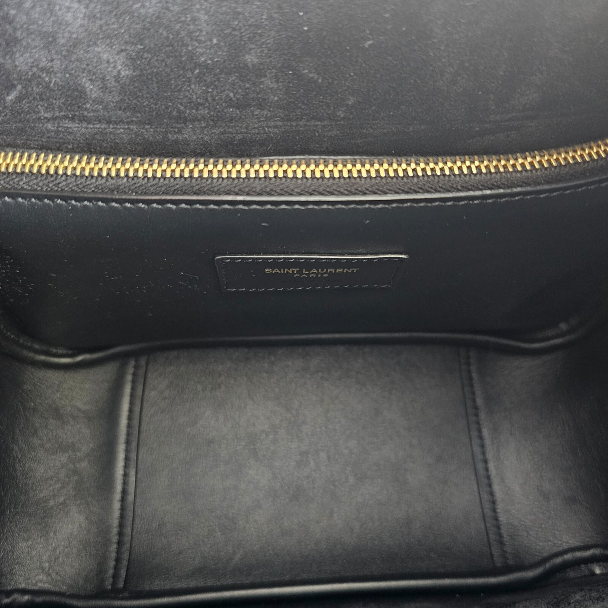 SAINT LAURENT Le 5 A 7 Supple Small Black Leather Shoulder Bag New