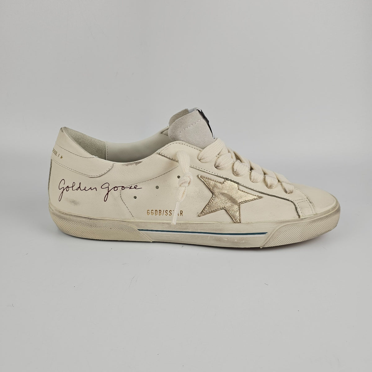 GOLDEN GOOSE Super Star Men's White/Gold Sneakers New