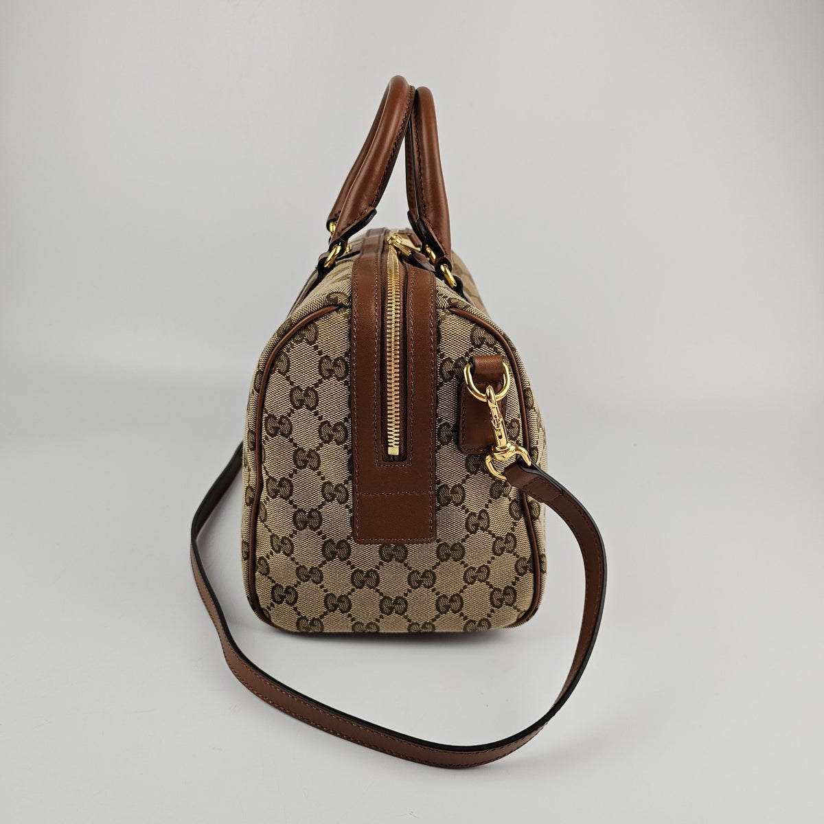 GUCCI Ophidia Medium Boston $2600 Beige/Brown Top Handle Bag New & Authentic