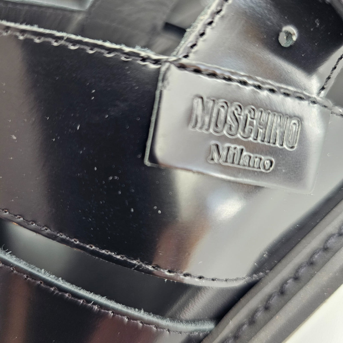 MOSCHINO Black Leather Sandals New & Authentic