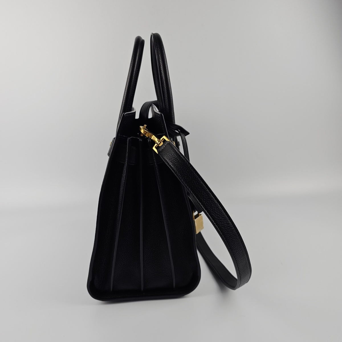 SAINT LAURENT Sac De Jour $3600 Black Supple Grained Leather Bag New & Authentic