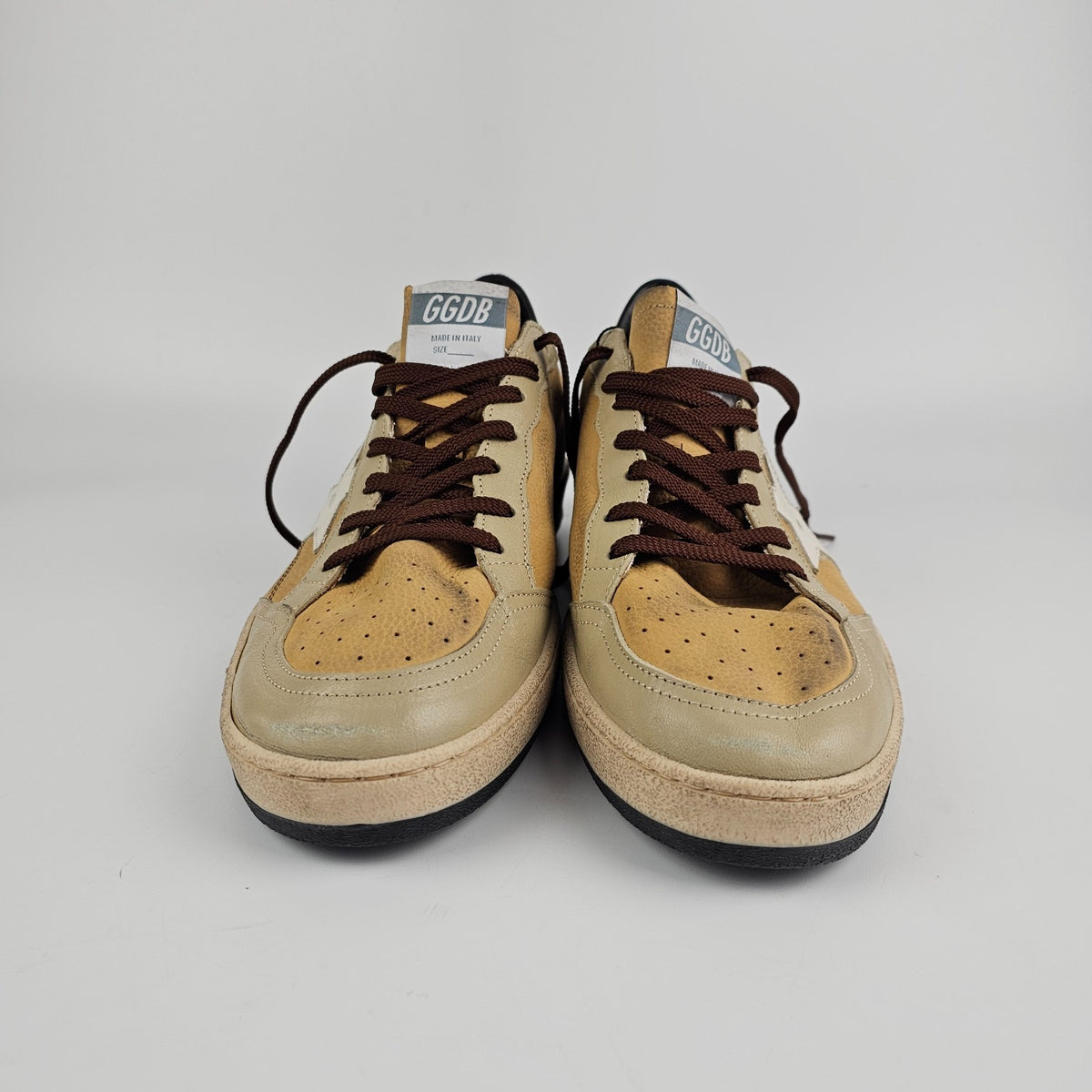 GOLDEN GOOSE Ball Star Beige/Brown Sneakers New & Authentic