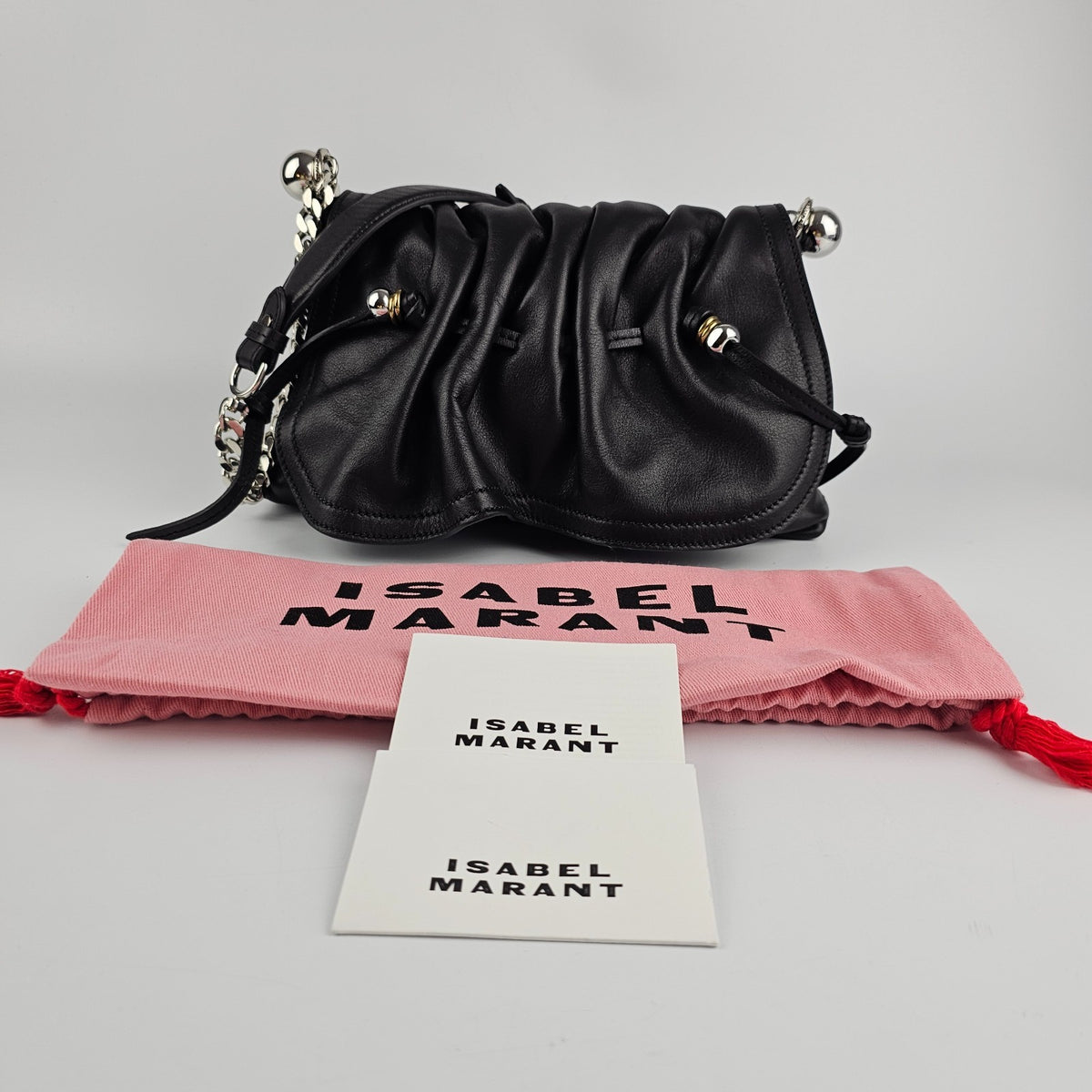 Isabel Marant Bolton Black Leather Shoulder Bag New And Authentic