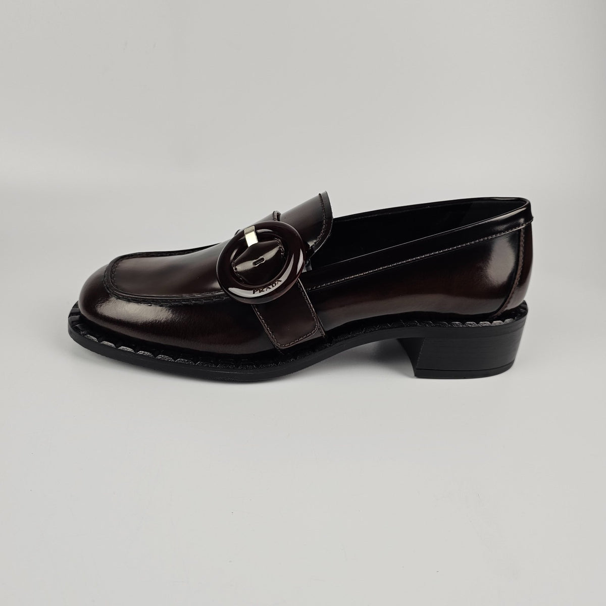 PRADA Brown Leather Loafers New And Authentic