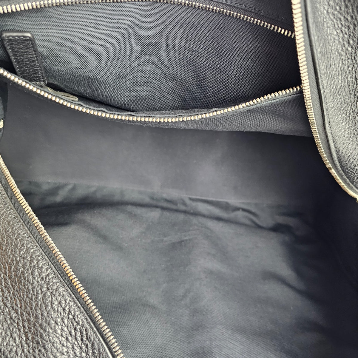 SAINT LAURENT $3700 Black Grained Leather Bowling Duffle Bag New & Authentic