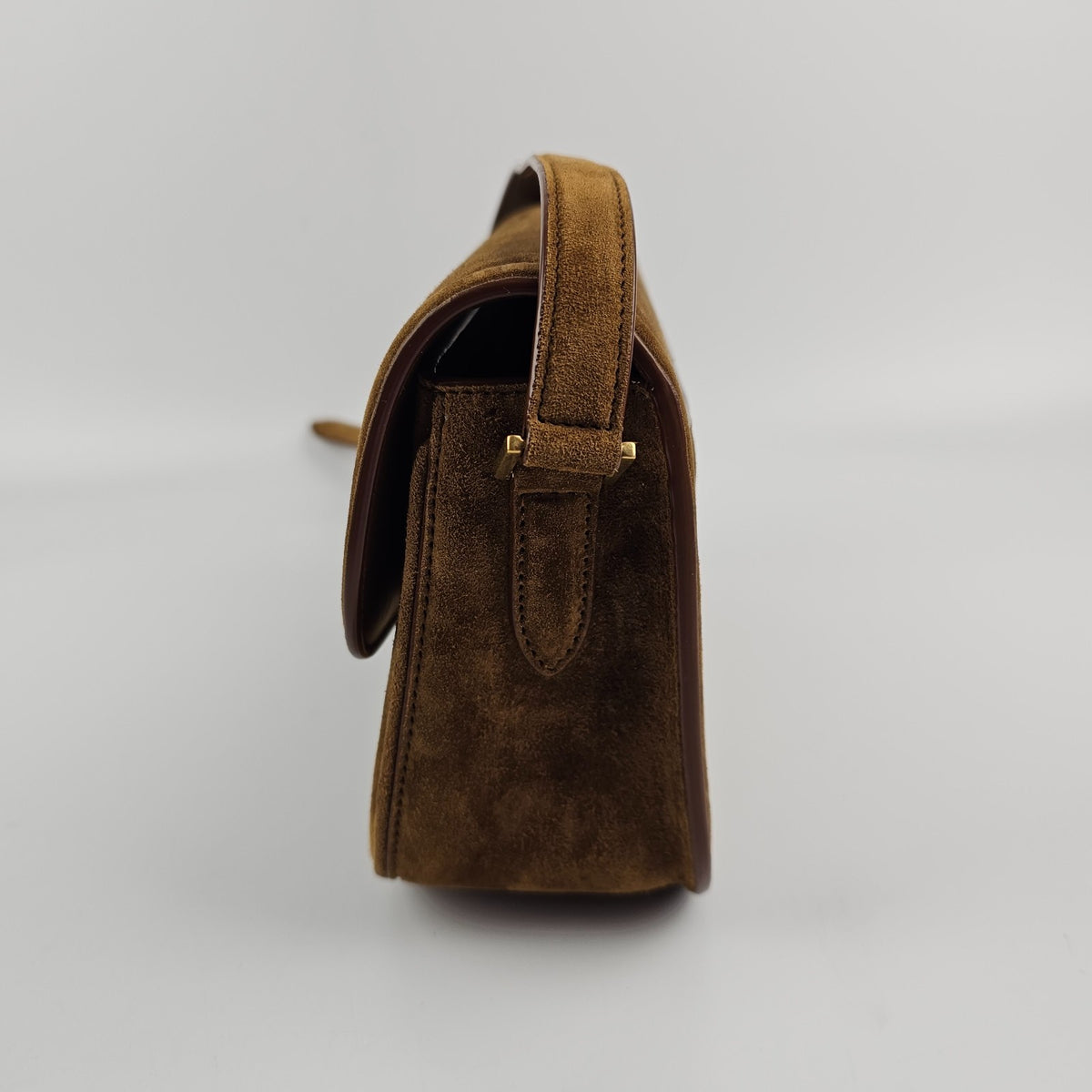 SAINT LAURENT Solferino Medium $3100 Caramel Cognac Suede Shoulder Bag New
